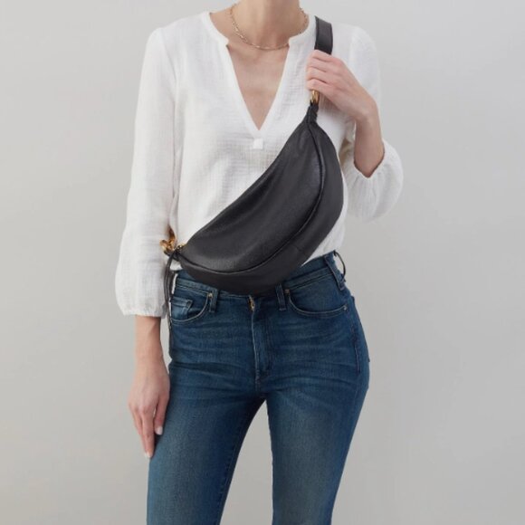 HOBO Handbags - HOBO Knox Sling Bag Crossbody Purse Pebbled Leather Classic Travel Black